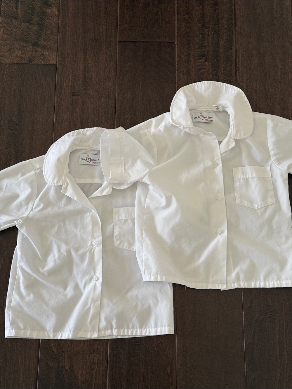 Becky Thatcher Elderwear  White Button-Front Peter Pan collar uniform shirt